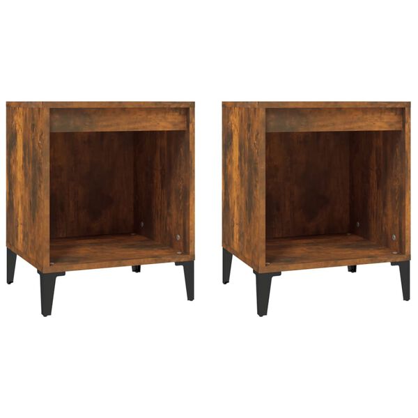 vidaXL Bedside Cabinets 2 pcs Smoked Oak 40x35x50 cm