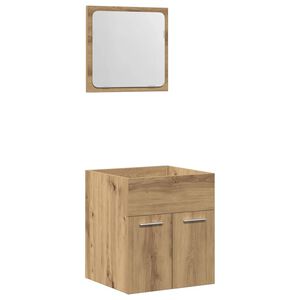 vidaXL 2 Piece Bathroom Furniture Set Artisan Oak Engineered Wood