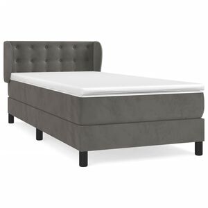 vidaXL Box Spring Bed with Mattress Dark Grey 80x200 cm Velvet