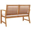 vidaXL Garden Bench 120 cm with Cream Cushion Solid Wood Acacia