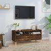 vidaXL TV Cabinet Smoked Oak 100x34.5x44.5 cm Engineered Wood