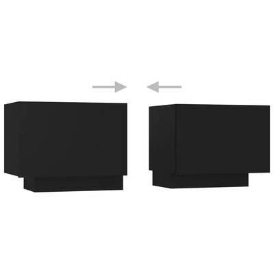 vidaXL TV Cabinet with LED Lights Black 200x35x40 cm