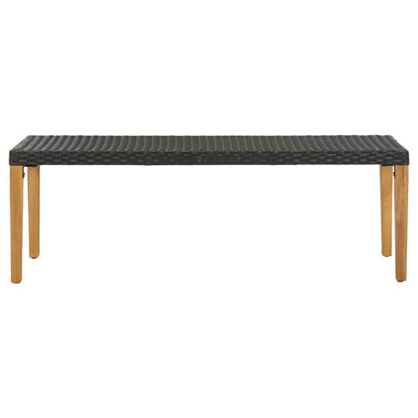 vidaXL Garden Bench 80 cm Poly Rattan Black