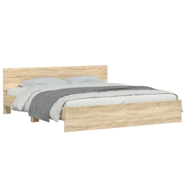 vidaXL Bed Frame without Mattress Sonoma Oak 180x200 cm Super King