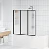 vidaXL Shower Screen Folding Black 120 x 2 x 117 cm Aluminium and PP