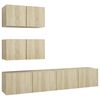 vidaXL 4 Piece TV Cabinet Set Sonoma Oak Engineered Wood (804518+801475x2)