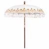 vidaXL Balinese Parasol Cream 215 x 215 x 260 cm Cotton and solid wood