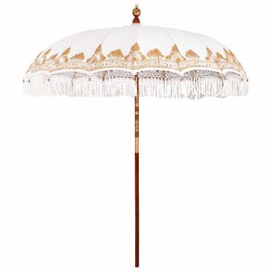 vidaXL Balinese Parasol Cream 215 x 215 x 260 cm Cotton and solid wood