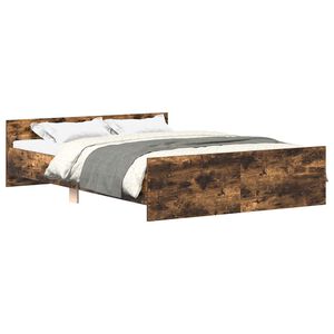 vidaXL Bed Frame without Mattress Smoked Oak 120x190 cm Small Double