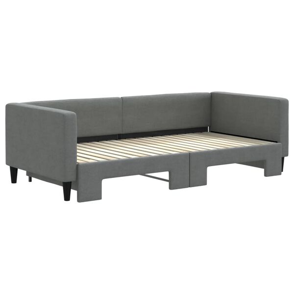 vidaXL Daybed with Trundle without Mattress Dark Grey 90x190 cm Single