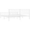 vidaXL Metal Bed Frame without Mattress with Footboard White 200x200cm