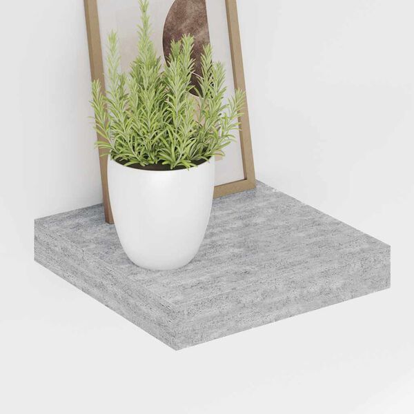 vidaXL Floating Wall Shelves 2 pcs Concrete Grey 23x23.5x3.8 cm MDF
