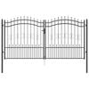 vidaXL Fence Gate with Spear Top KAMPEN 305 x 150 cm Steel Grey