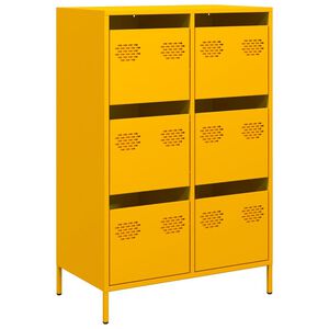 vidaXL Highboard Mustard Yellow 68x39x101.5 cm Steel