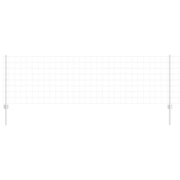 vidaXL Fence with Post Silver 0.8 x 10 m Steel