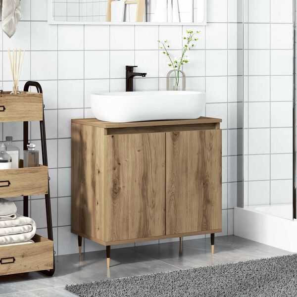 vidaXL Bathroom Cabinet Artisan Oak 58x33x60 cm Engineered Wood