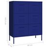 vidaXL Drawer Cabinet Navy Blue 80x35x101.5 cm Steel