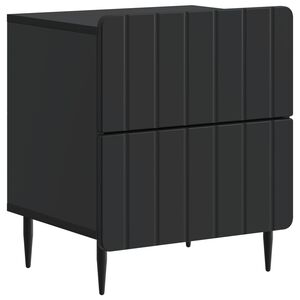 vidaXL Bedside Cabinet Black 43 x 34.5 x 49.5 cm Engineered Wood