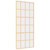 vidaXL Sliding Door Gold 90x205 cm Clear ESG Glass and Aluminium