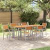 vidaXL Garden Dining Set 7 pcs Grey Solid Acacia Wood