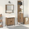 vidaXL Bathroom Furniture Set with Shelf 3 pcs Brown Engineered wood