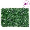 vidaXL Artificial Shrub Leaf Fence 6 pcs Green 40x60 cm