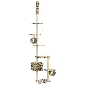 vidaXL Cat Tree | Beige with paw prints