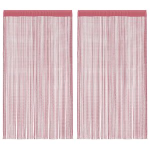 vidaXL String Curtains 2 pcs Pink 100x250 cm
