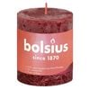 Bolsius Rustic Pillar Candles Shine 4 pcs 80x68 mm Velvet Red