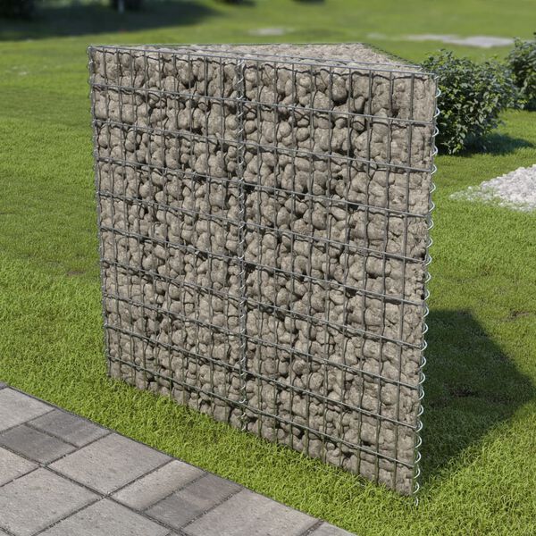 vidaXL Gabion Raised Bed Galvanised Steel 75x75x100 cm