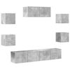 vidaXL 7 Piece TV Cabinet Set Concrete Grey Engineered Wood