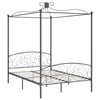 vidaXL Canopy Bed Frame without Mattress Grey Metal 120x200 cm