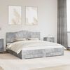 vidaXL Bed Frame Concrete Grey 180 x 200 cm Engineered Wood