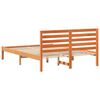 vidaXL Bed Frame with Headboard Wax Brown 135 x 190 cm Solid Pine Wood