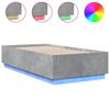 vidaXL Bed Frame with LED without Mattress Concrete Grey 75x190 cm Small Single