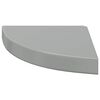 vidaXL Floating Corner Shelf High Gloss Grey 25x25x3.8 cm MDF