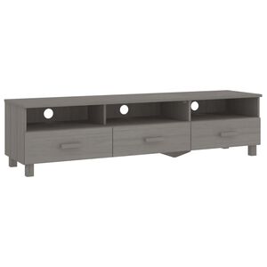 vidaXL TV Cabinet HAMAR Light Grey 158x40x40 cm Solid Wood Pine