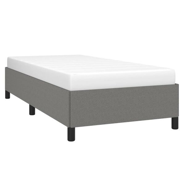 vidaXL Bed Frame without Mattress Dark Grey 90x190 cm Single Single Fabric