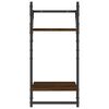 vidaXL 6 Piece Wall Shelf Set with Bars Brown Oak Engineered Wood