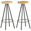 vidaXL Bar Stool | Set of 2 | Brown and black | Rough mango wood, iron