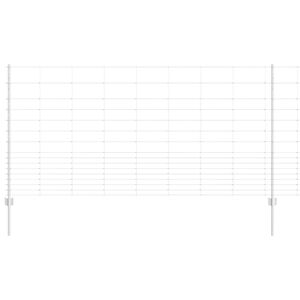 vidaXL Outdoor Wild Fence with Posts 50 x 1.2 m Galvanised Steel Mesh