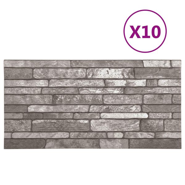 vidaXL Wall Panels 10 pcs Dark Grey 100 x 50 cm EPS Foam