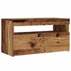 vidaXL TV Cabinet with LED Lights Old Wood 75x35x40 cm Engineered Wood