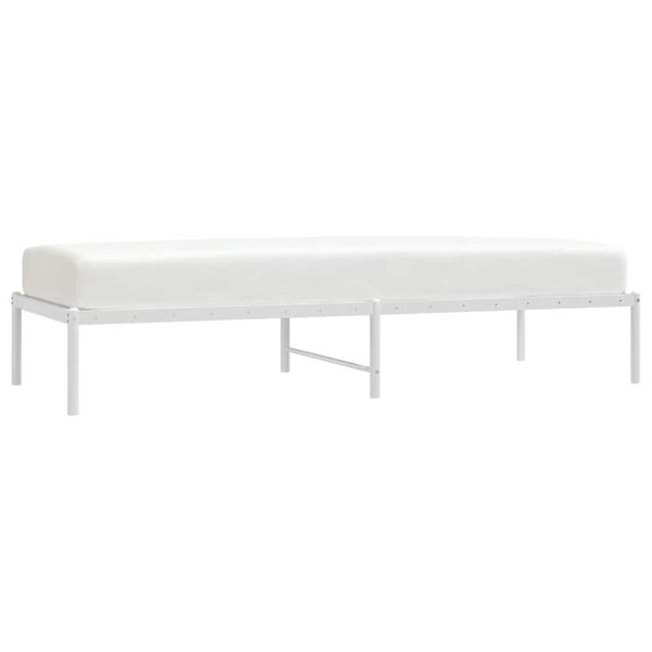 vidaXL Metal Bed Frame without Mattress White 75x190cm