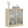 vidaXL Side Cabinet with Glass Doors Sonoma Oak 68x37x75.5 cm