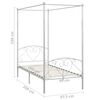 vidaXL Canopy Bed Frame without Mattress White Metal 90x200 cm