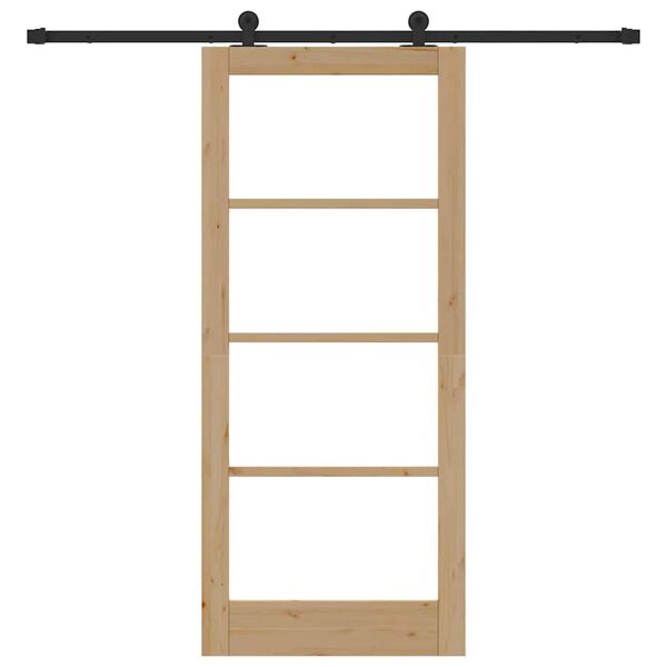 vidaXL Sliding Door ORKDAL Natural and Black 86 x 198.5 cm