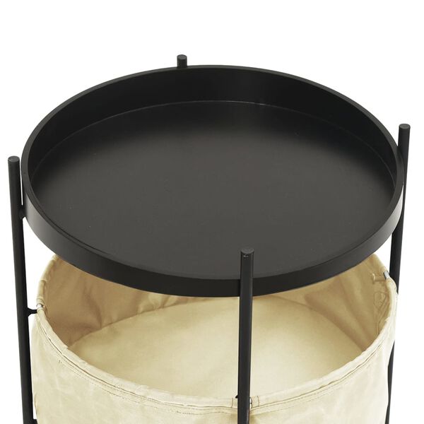 vidaXL Side Table with Basket 40x40x45.5 cm Cream