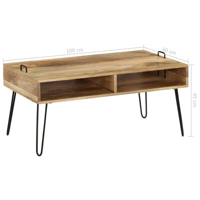 vidaXL Coffee Table Solid Mango Wood 100x60x45 cm