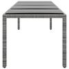 vidaXL Garden Table 250x100x75 cm Tempered Glass and Poly Rattan Grey